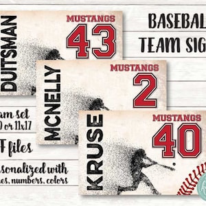 Personalized Baseball Team Signs: Tournament Locker Decor (PDF Files)