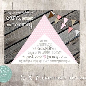 Camping Party Glamping Printable Invitation by Beth Kruse Custom Creations image 3