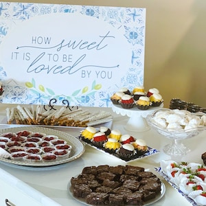 Greek Sweet Table 20x30 Cartello - Doccia greca - Grecia - Piastrelle blu - Mediterraneo - Limone - Oliva - PDF stampabile da scaricare immediatamente