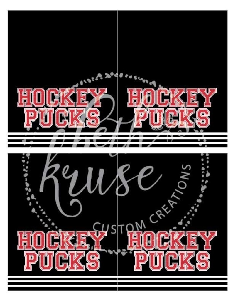 Hockey Party CUSTOM COLORS Favor Topper Digital PDF file by Beth Kruse Custom Creations image 3