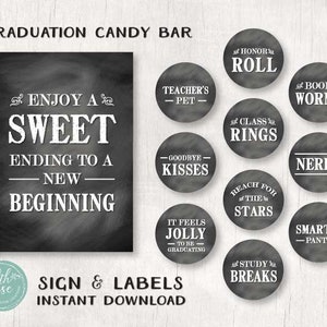 Graduation Candy Bar Chalkboard Package Sweet Table INSTANT DOWNLOAD by Beth Kruse Custom Creations image 6