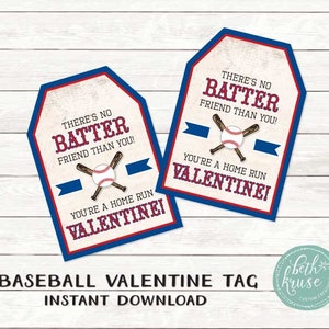 Baseball Valentine INSTANT DOWNLOAD by Beth Kruse Custom Creations