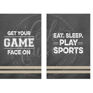 Sports Party Signs Game Face INSTANT DOWNLOAD by Beth Kruse Custom Creations image 2