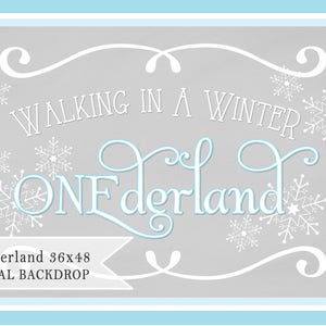 冬の ONEderland 印刷可能な背景 36x48 即時ダウンロード (Beth Kruse Custom Creations 作)