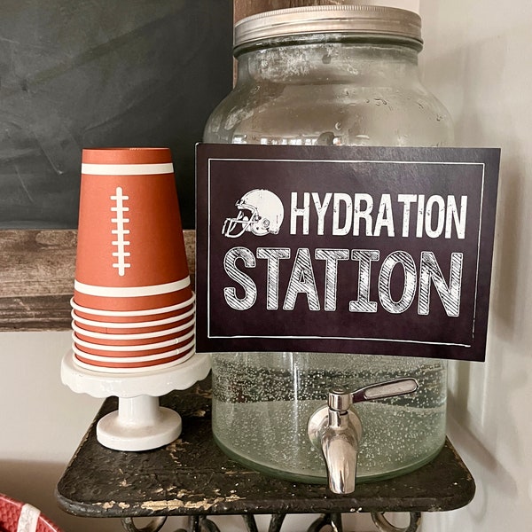 Football -- Hydration Station Signs -- Chalkboard Drink Signs - Concessions  INSTANT DOWNLOAD by Beth Kruse Custom Creations