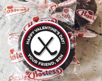 Hockey Valentine - Hockey Puck Valentine - Personalized PDF and PNG FILES- Two Size Options - Printable File by Beth Kruse C.C.