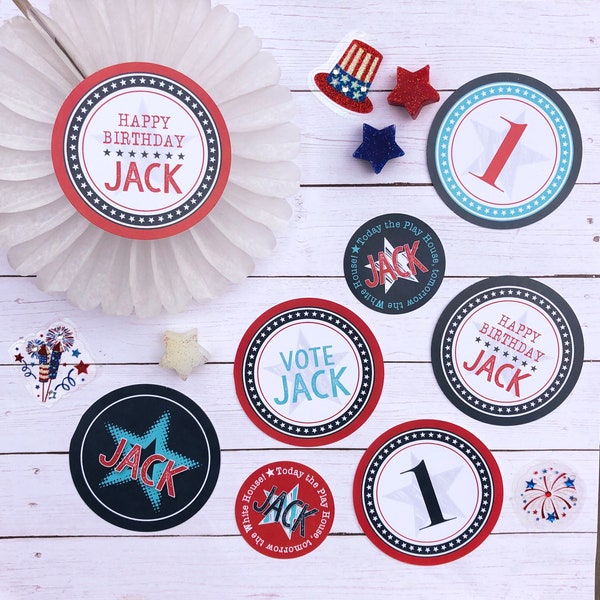 Presidential Campaign Party Circles .. Vote for President Printable PDF file .. Election Themed Birthday by Beth Kruse CC