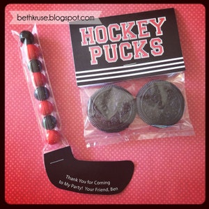 Hockey Party Stick BLADE only  - Personalized Favor PDF File by Beth Kruse Custom Creations - Hockey Pucks Bag Topper sold separately