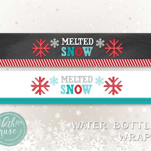Melted Snow Water Bottle Instant Download Labels by Beth Kruse Custom Creations