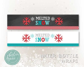 Melted Snow Water Bottle Instant Download Labels by Beth Kruse Custom Creations