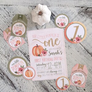 Pumpkin Patch Printable Invite Watercolor Fall Birthday Party by Beth ...