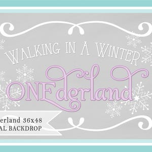 冬の ONEderland 印刷可能な背景 36x48 即時ダウンロード PDF ファイル (Beth Kruse Custom Creations 作)