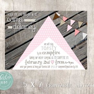 Camping Party Glamping Printable Invitation by Beth Kruse Custom Creations image 2