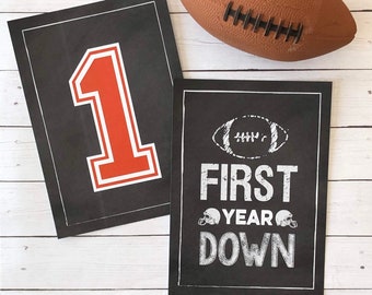 Football -- First Year Down Signs -- 5x7 and 8x10 -- Chalkboard Design  INSTANT DOWNLOAD by Beth Kruse Custom Creations