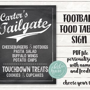 Football -- Printable Concessions Sign -- Chalkboard Style ...