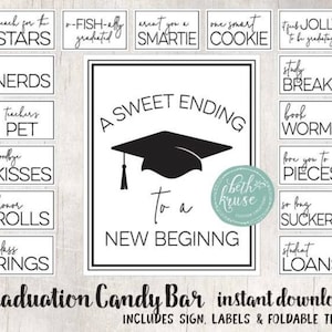 Graduation Candy Bar Modern Package -- Sweet Table -- INSTANT DOWNLOAD by Beth Kruse Custom Creations