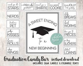 Graduation Candy Bar Modern Package -- Sweet Table -- INSTANT DOWNLOAD by Beth Kruse Custom Creations
