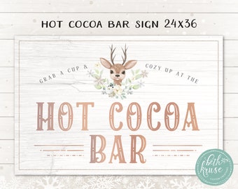 Winter ONEderland Hot Chocolate Bar -- 24 x 36 inches -- Woodland Deer Hot Cocoa Sign -- Instant Download --- PDF File by Beth Kruse CC