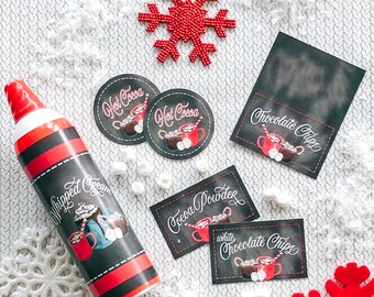 Hot Chocolate Bar Labels -- Printable Toppings Labels and Cup Labels -- Hot Cocoa Bar -- Instant Download --- PDF Files by Beth Kruse CC