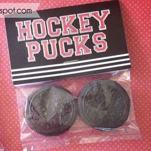 Hockey Party Favor Topper Instant Download PDF file by Beth Kruse Custom Creations
