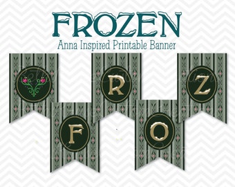 frozen inspired printable banner  INSTANT DOWNLOAD