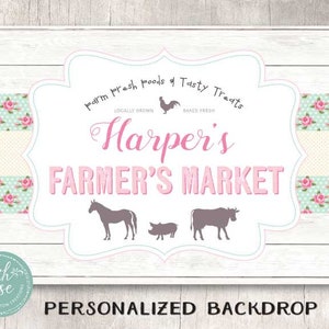 Letrero de mercado de agricultores, fiesta en la granja, telón de fondo de corral, póster en formato PDF imprimible de Beth Kruse Custom Creations (haga clic en los detalles del artículo) - PDF