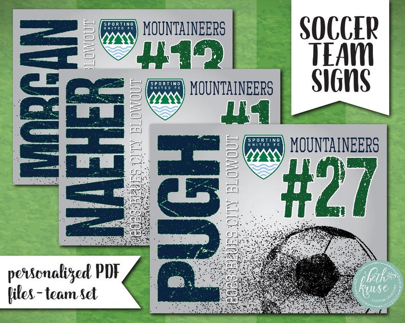 Personalized Soccer Team Sign: Tournament Door Decor (PDF), Team Set ...