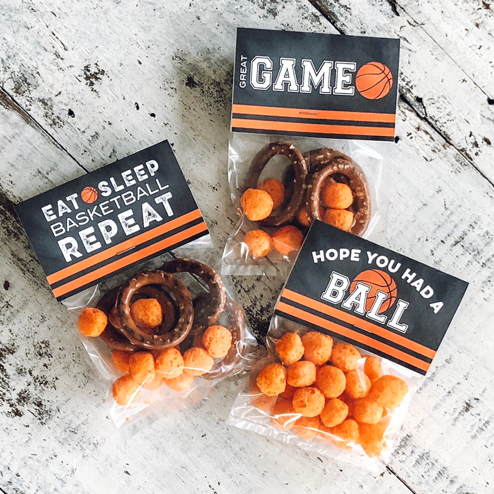 Basketball Favor Printable PDF Snack Bag Topper Etsy