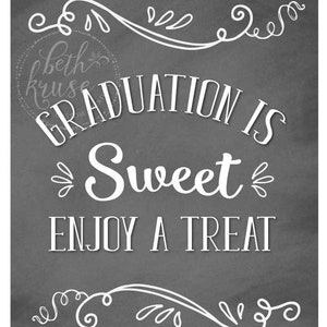 Graduation Candy Bar Chalkboard Package Sweet Table INSTANT DOWNLOAD by Beth Kruse Custom Creations image 2