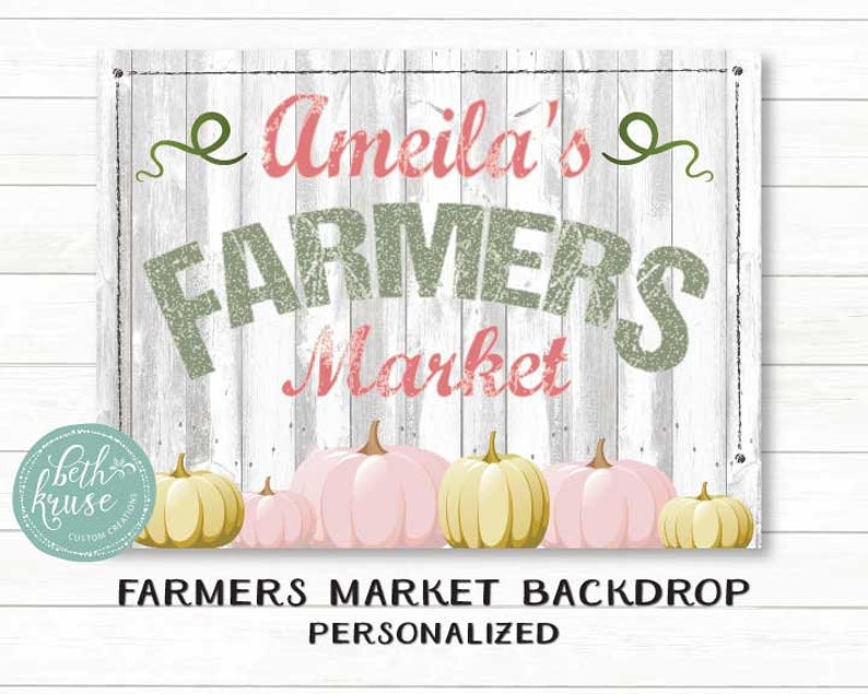 Farmers Market Sign Floral Printable Custom Backdrop - Etsy