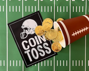 Football -- Coin Toss - 5x7 Signs - Vertical & Horizontal-- Chalkboard Signs  INSTANT DOWNLOAD by Beth Kruse Custom Creations