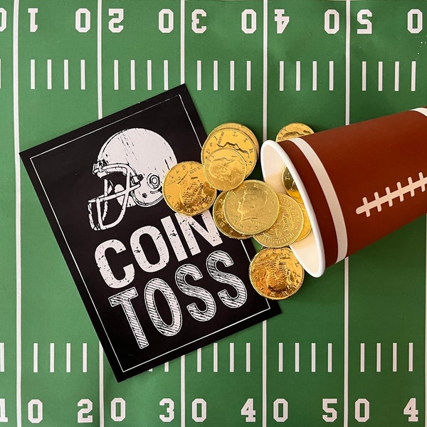 Football -- Coin Toss - 5x7 Signs - Vertical & Horizontal-- Chalkboard Signs  INSTANT DOWNLOAD by Beth Kruse Custom Creations