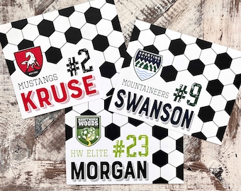 Personalized Soccer Team Sign: Tournament Door Decor (PDF), Team Set Customized with Logo, Player Name and Number