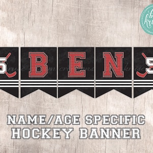 Hockey Party Individueller Name und altersspezifisches Banner von Beth Kruse Custom Creations