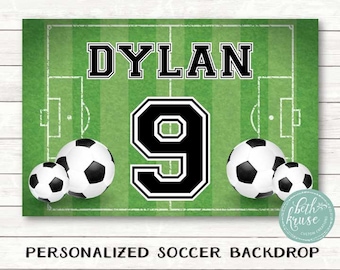 Soccer Field Backdrop -- Customized Printable PDF File -- Click on Item Details for More Info by Beth Kruse Custom Creations