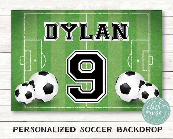 Soccer Field Backdrop -- Customized Printable PDF File -- Click on Item Details for More Info by Beth Kruse Custom Creations Il_570xn