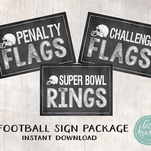 Football Party Signs: Penalty Flags, Rings, Challenge Flags (Digital Download)