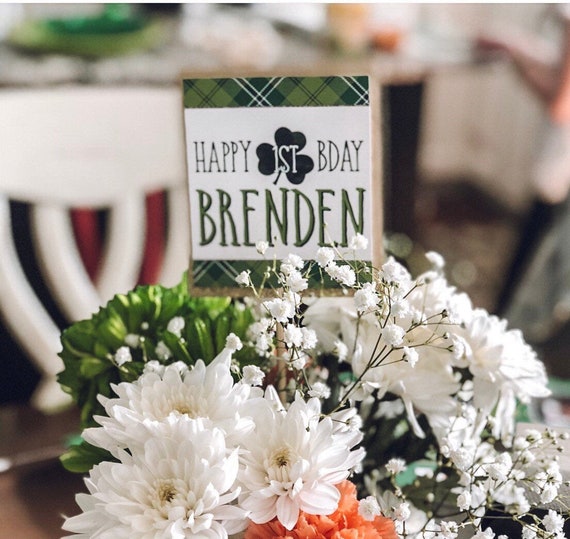 Irish First Birthday Personalized Centerpiece Signs -- St. Patrick's Day First Birthday - Irish Birthday PDF File - By Beth KruseCC Il_570xn