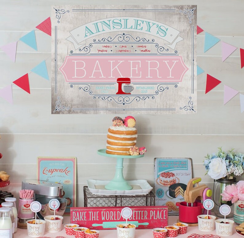 Personalized Bakery Party Backdrop Sign (PDF Poster) - Etsy