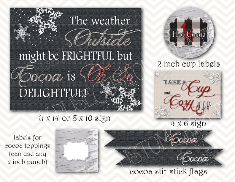 Hot Cocoa Bar Printables Instant - Etsy
