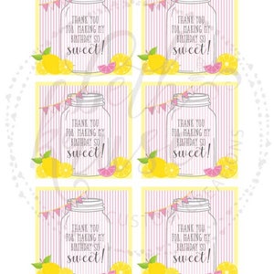 Lemonade Favor Tags - INSTANT DOWNLOAD - Lemon Printable File ...