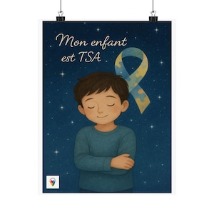 TSA Poster My child has ASD - Sky, stars and silhouette - Different and Perfect