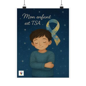 TSA Poster My child has ASD - Sky, stars and silhouette - Different and Perfect