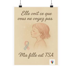 Ella ve lo que tú no ves - Póster infantil sobre TEA | Cielo estrellado y circuito de autismo | Decoración infantil