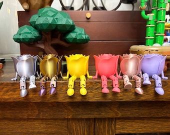 3D Printed Rose Shelf Sitter – Elegant Floral Keepsake Decor