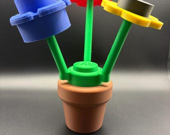 Legoblommor och kruka
