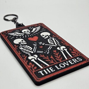 Skeleton Tarot Card Keychain • 3D Printed PLA Goth Witchy Accessory bild 9