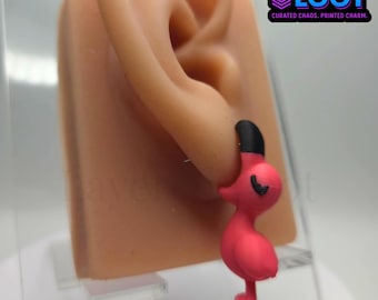 3D Printed Flamingo Chomper Earrings: Tropical Bird Jewelry