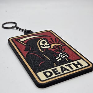 Skeleton Tarot Card Keychain • 3D Printed PLA Goth Witchy Accessory bild 10