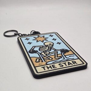 Skeleton Tarot Card Keychain • 3D Printed PLA Goth Witchy Accessory bild 13